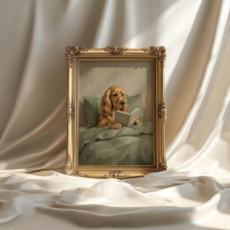 Cocker Spaniel Poster Canvas Wall Art – Large Dog Wall Decor for Living ...
