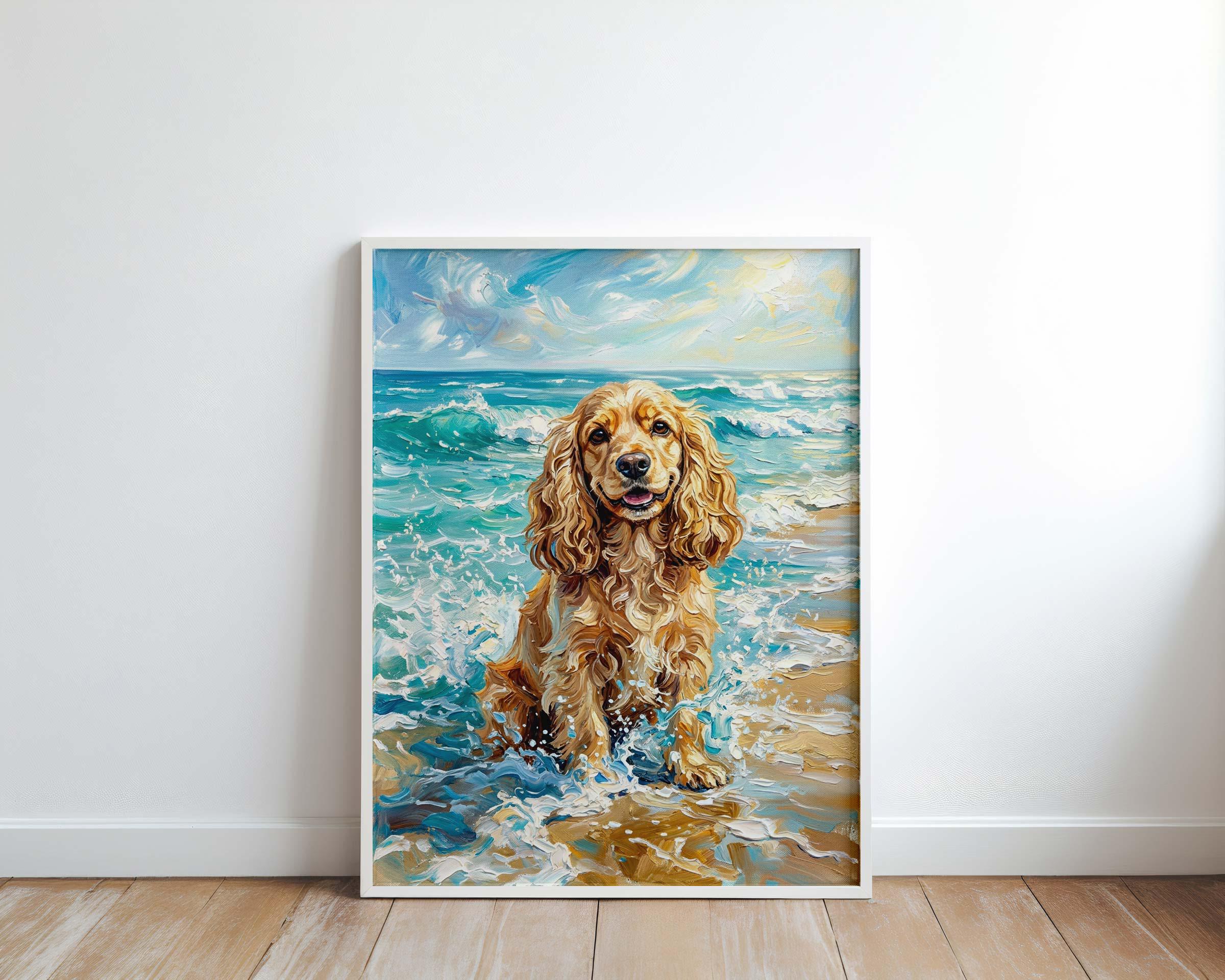 Cocker Spaniel Poster Canvas Wall Art, Large Dog Wall Decor, English ...