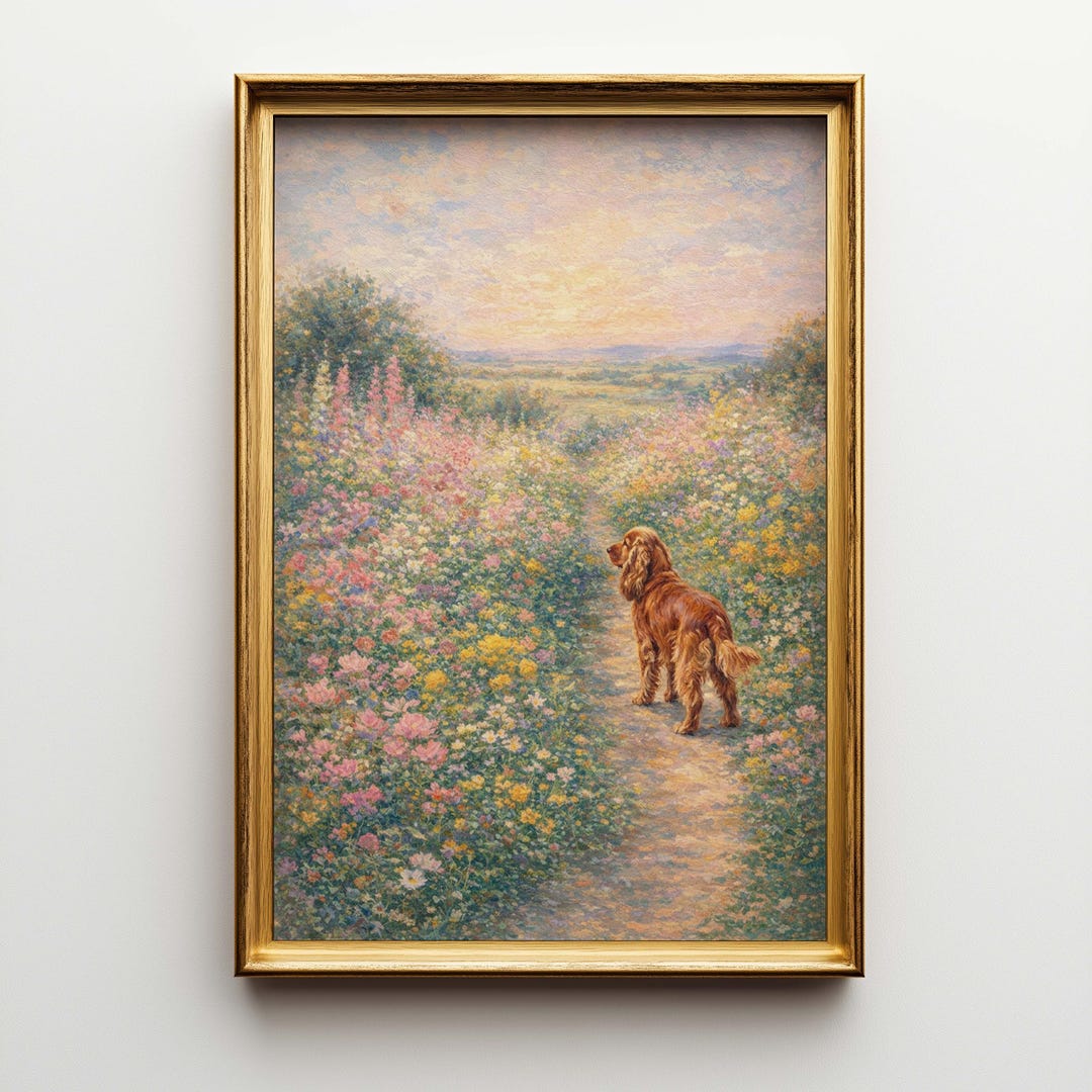 English Cocker Spaniel Poster Canvas Wall Art – Large Dog Wall Decor ...