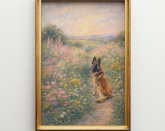 Belgian Tervuren Poster and Canvas Wall Art - Large Belgian Shepherd Dog Portrait Decor for Living Room