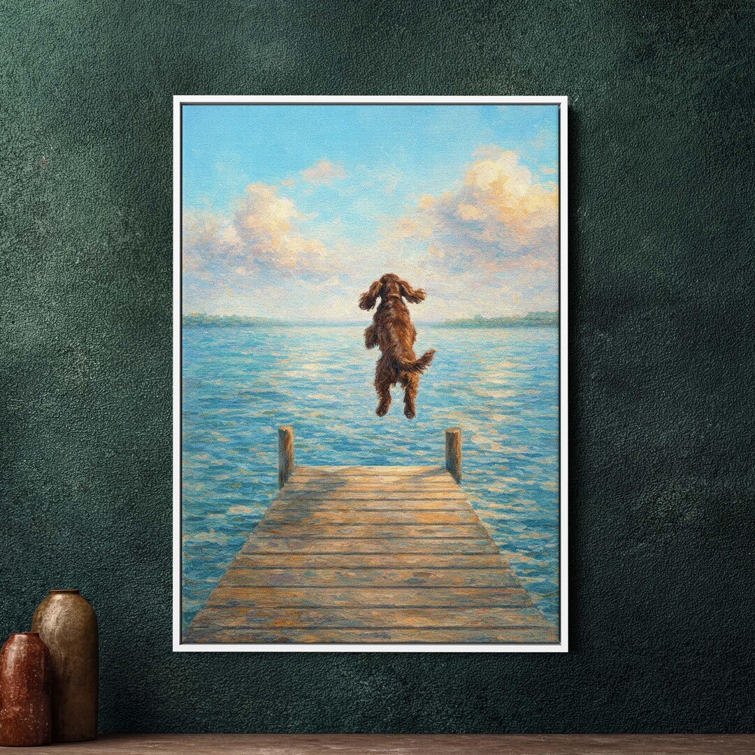 English Cocker Spaniel Framed Canvas Wall Art – Large Dog Lover Decor ...