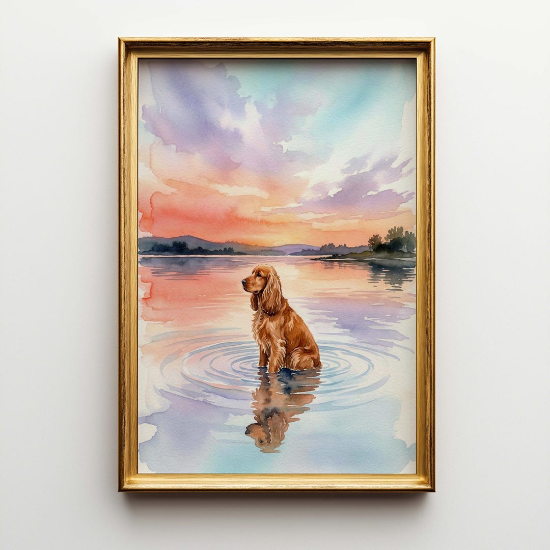 English Cocker Spaniel Poster Canvas Wall Art, Large Dog Lover Decor ...