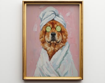 Personalized Chow Chow Dog Spa Art - Dog Breed Portrait Poster & Canvas | Custom Dog Wall Art