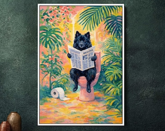 Inramad canvastavla med svensk lapphund – Stor nordisk spetshundporträttdekoration