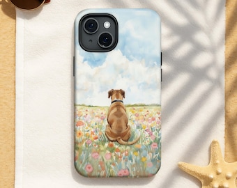 Boxerhund Flower Field Art Mobilskal - Hundminnesgåva för iPhone, Samsung och Google Phone