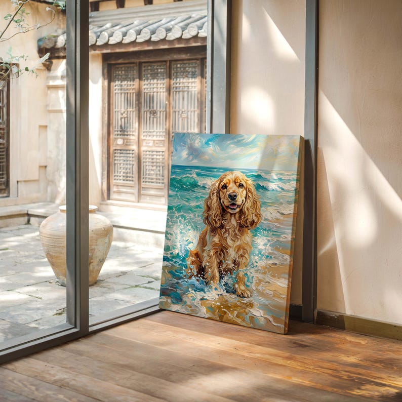 Cocker Spaniel Poster Canvas Wall Art, Large Dog Wall Decor, English ...