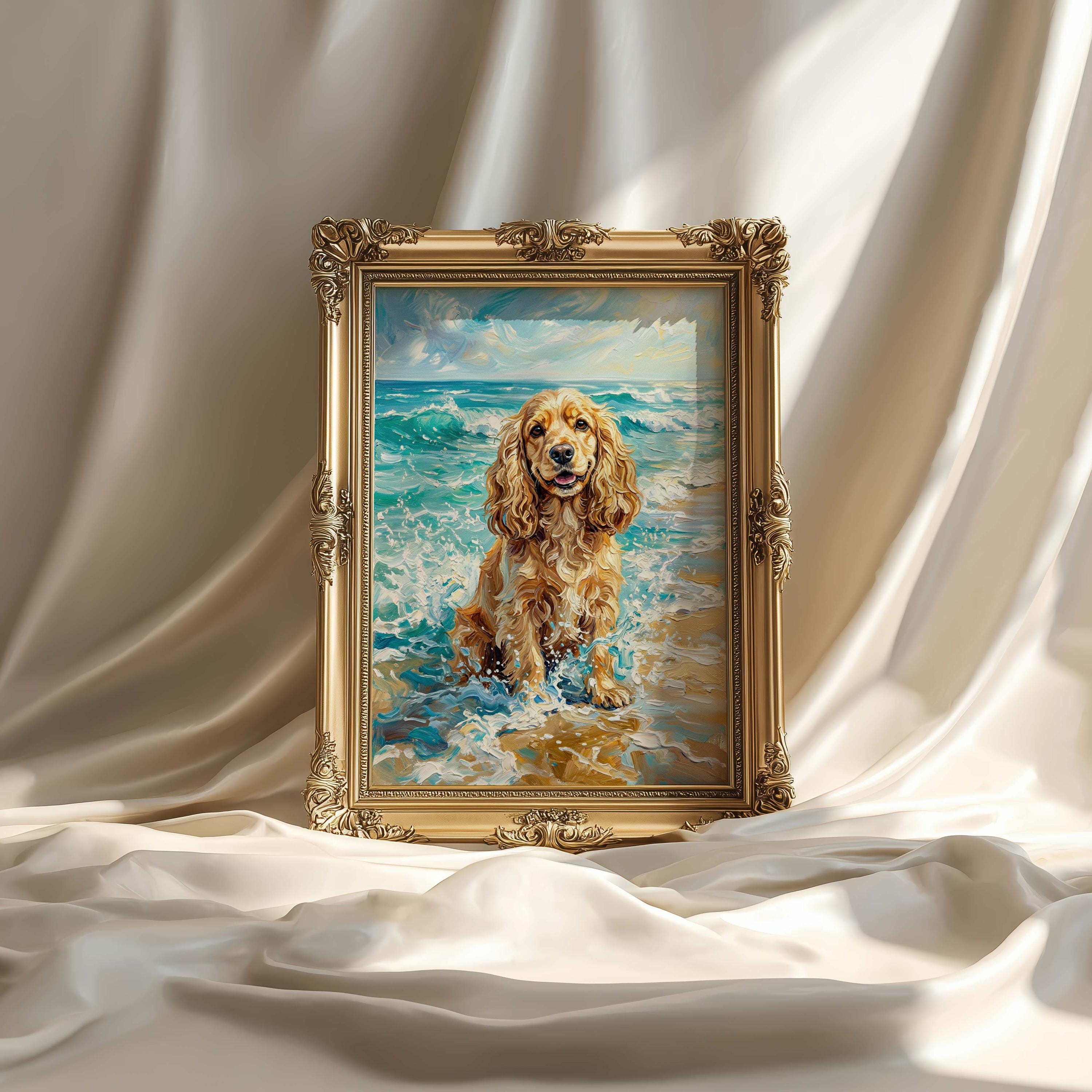 Cocker Spaniel Poster Canvas Wall Art, Large Dog Wall Decor, English ...