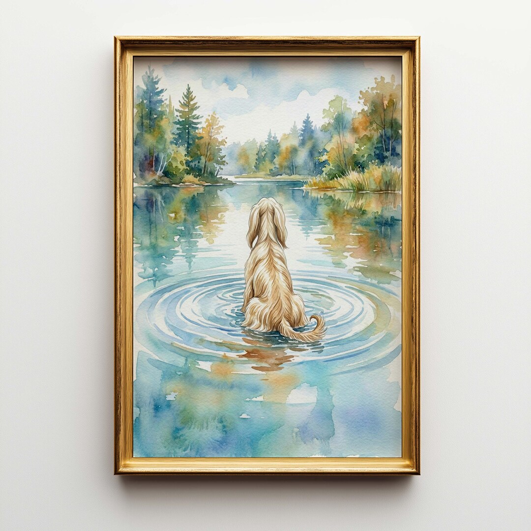 Afghan Hound Poster and Canvas Wall Art - Large Elegant Dog Portrait ...
