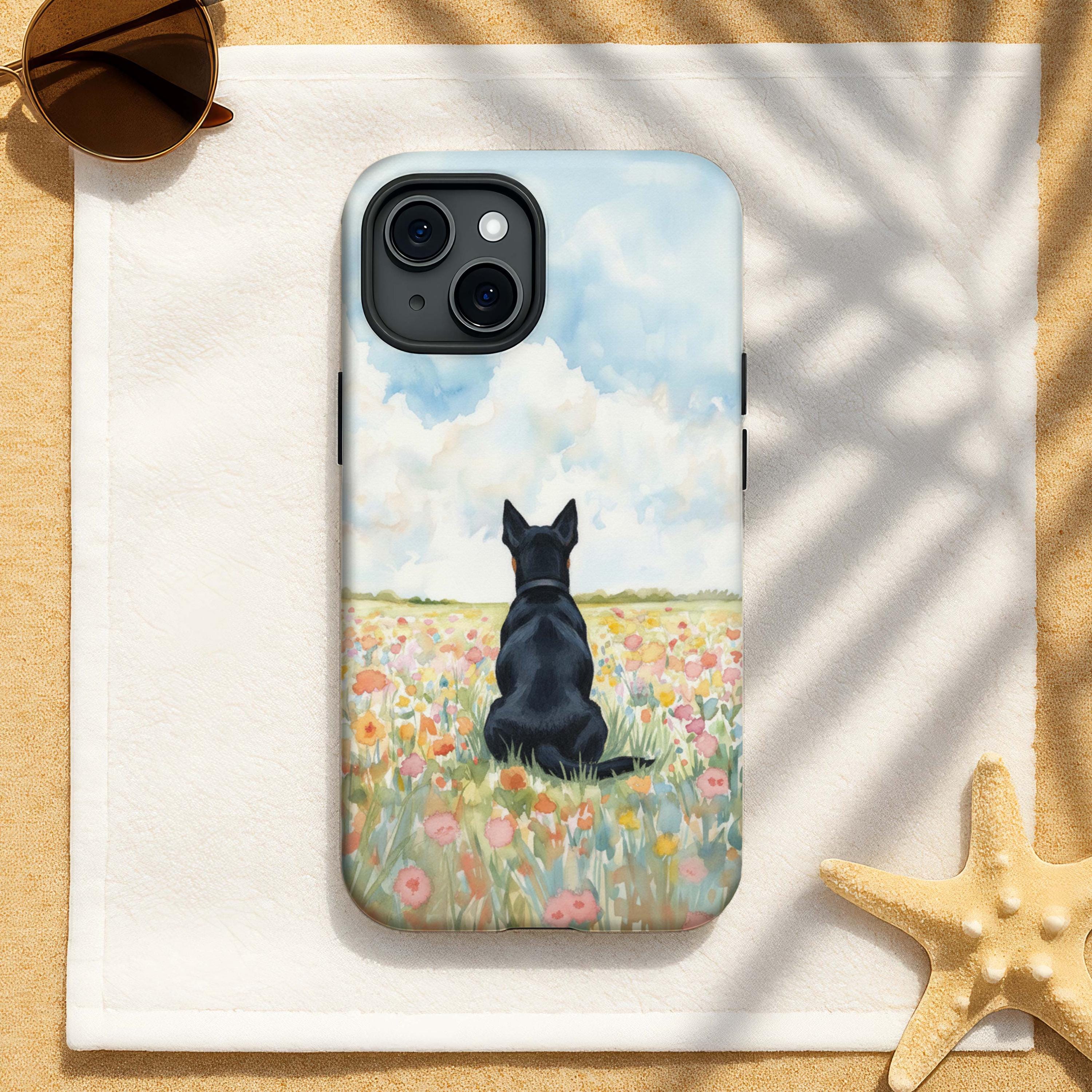 Lancashire Heeler Flower Field Art Phone Case - Dog Memorial Gift