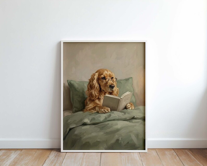 Cocker Spaniel Poster Canvas Wall Art – Large Dog Wall Decor for Living ...
