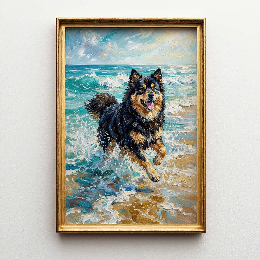 Finnish Lapphund Poster Canvas Wall Art – Large Dog Portrait, Nordic ...