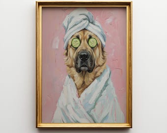 Transmontano Mastiff Dog Spa Art - Dog Breed Canvas Wall Decor Gift