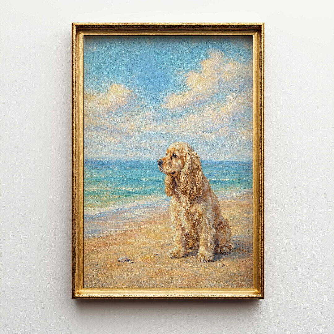 Cocker Spaniel Poster Canvas Wall Art - Large English Cocker Dog ...