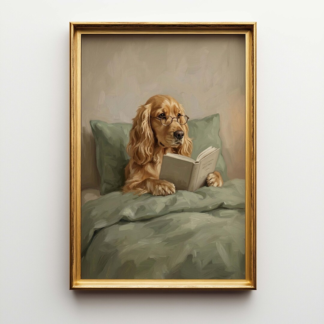 Cocker Spaniel Poster Canvas Wall Art – Large Dog Wall Decor for Living ...