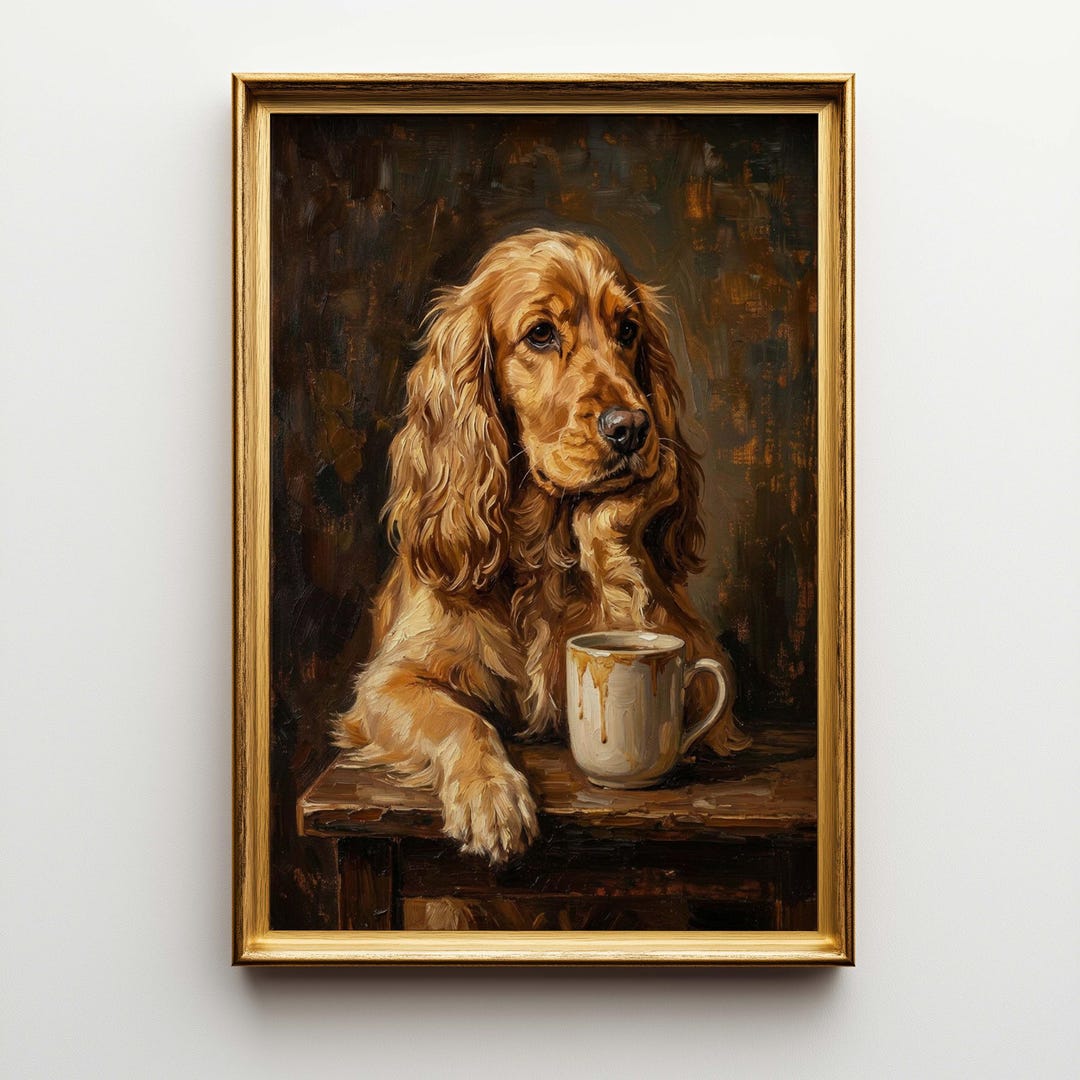 Poster Canvas of English Cocker Spaniel Dog - Large Wall Art, Dog Lover ...