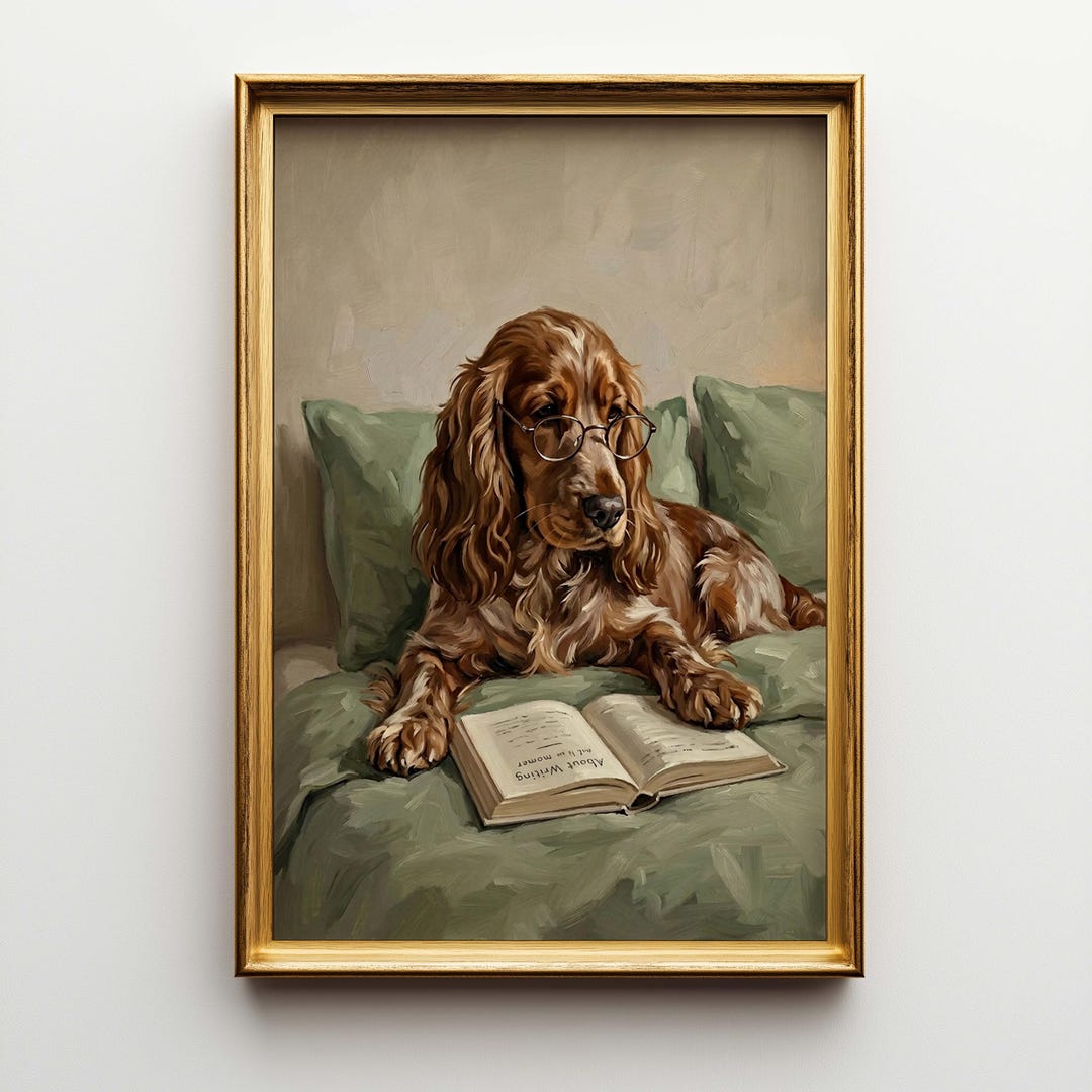 English Cocker Spaniel Poster Canvas Wall Art, Large Dog Portrait Wall ...