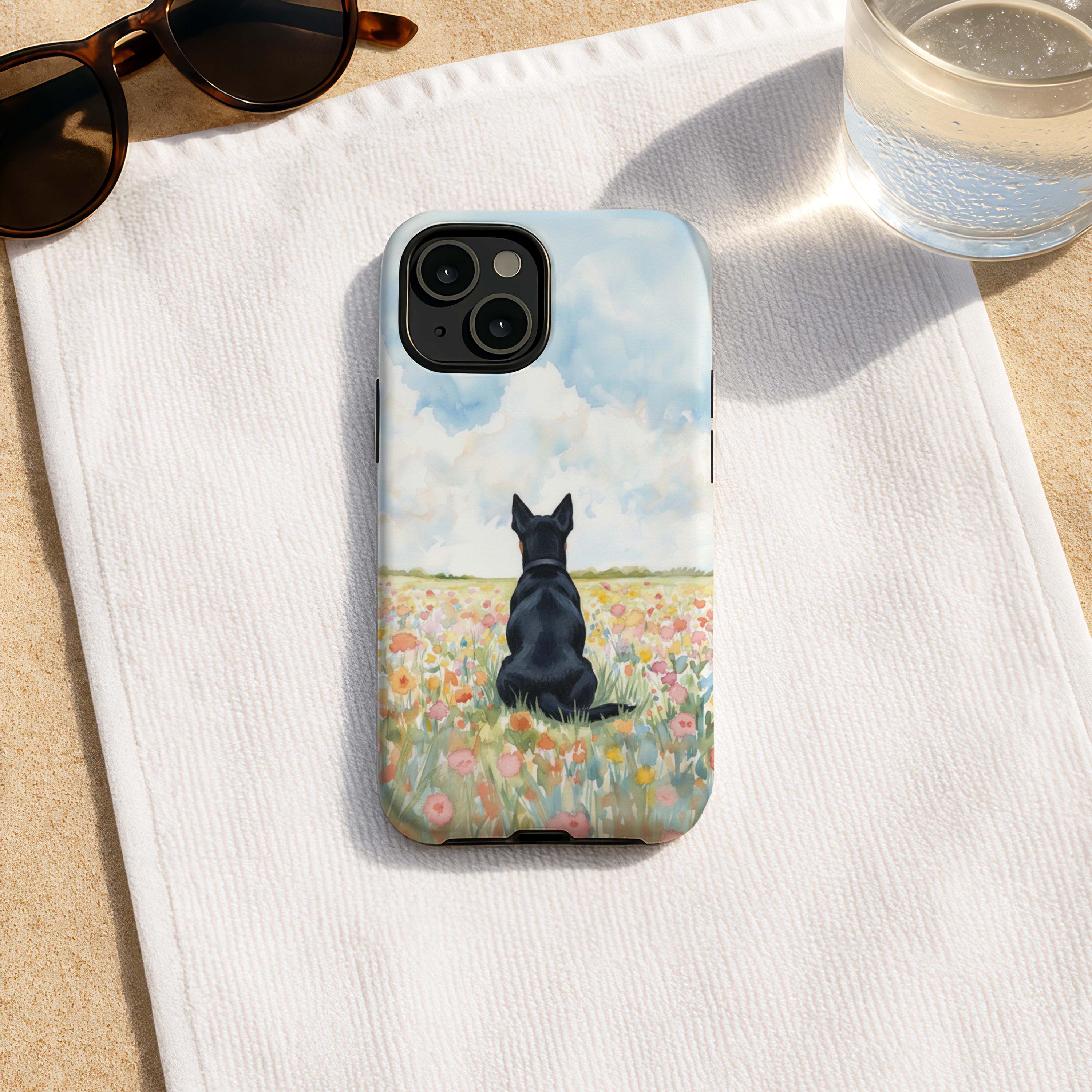 Lancashire Heeler Flower Field Art Phone Case - Dog Memorial Gift