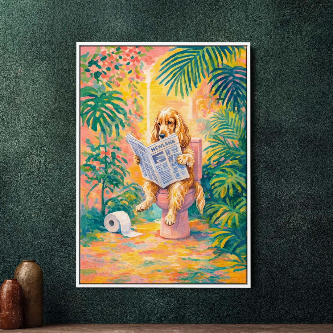 Framed Canvas Wall Art of English Cocker Spaniel Dog, Large Pet ...