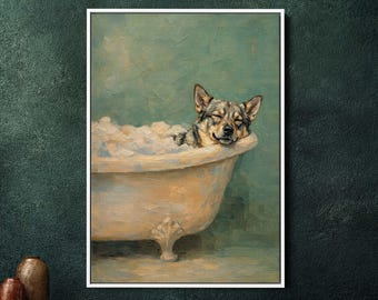 Zweedse Vallhund ingelijste canvas muurkunst – decor grote hondenliefhebber, print nordic boerderijhuisdier