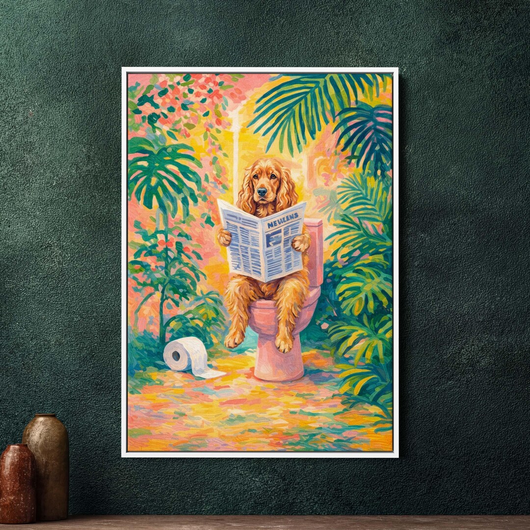 Cocker Spaniel Framed Canvas Wall Art – Large Dog Portrait Print, Big ...
