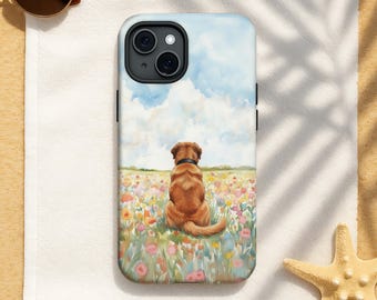 Spanish Mastiff Flower Field Art Phone Case - Dog Memorial Gift for iPhone, Samsung & Google Phone