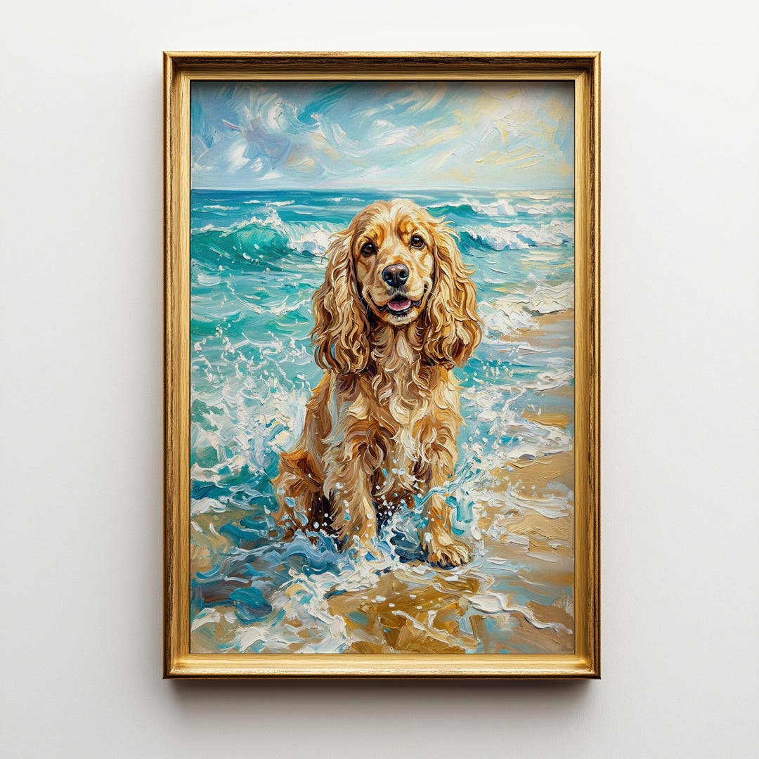Cocker Spaniel Poster Canvas Wall Art, Large Dog Wall Decor, English ...