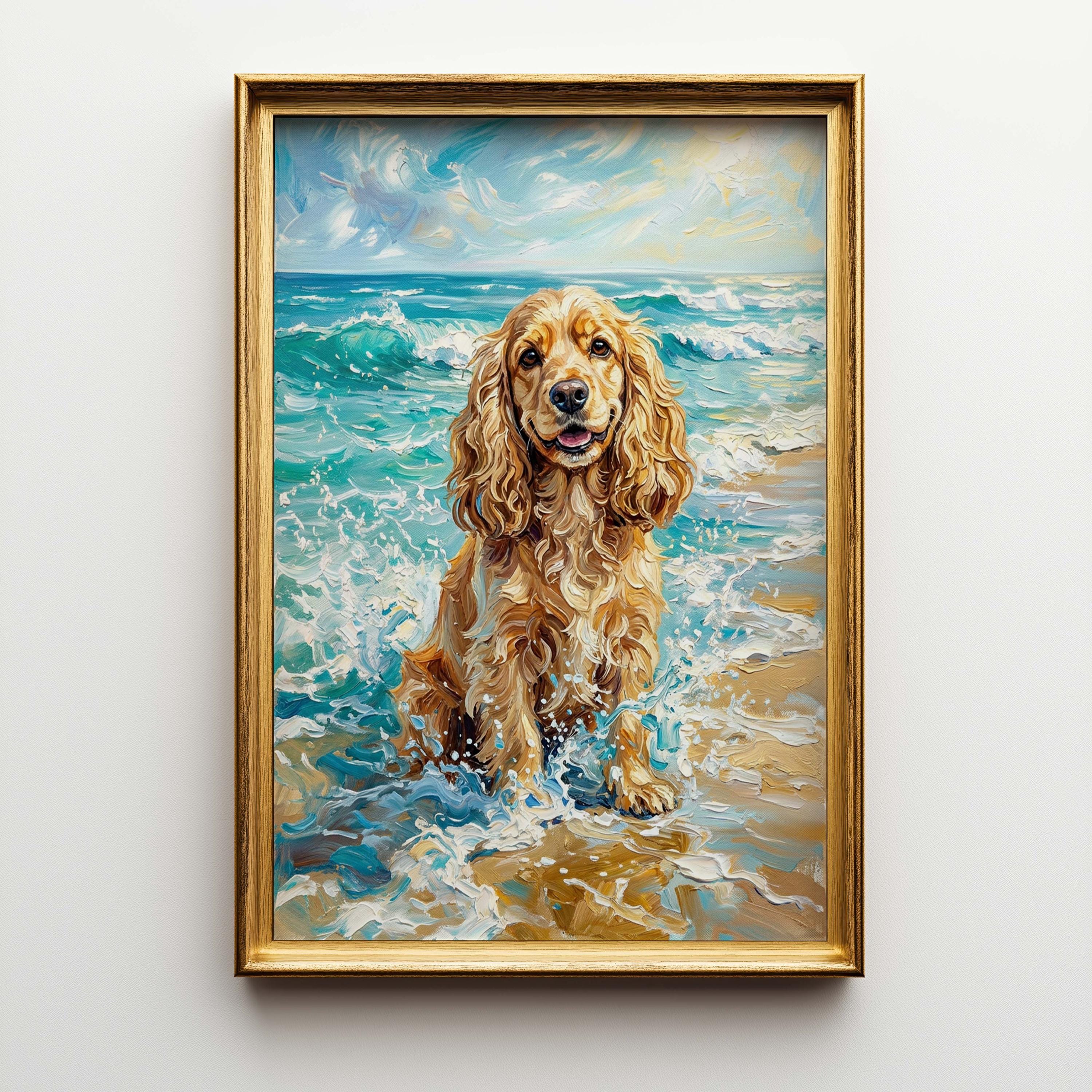 Cocker Spaniel Poster Canvas Wall Art, Large Dog Wall Decor, English ...