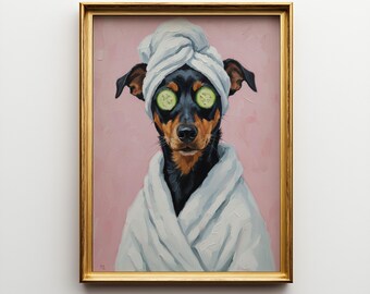 Personalized Manchester Terrier Dog Spa Art - Dog Breed Portrait Poster & Canvas | Custom Dog Wall Art