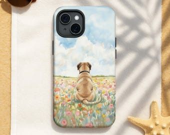 Majorca Mastiff Flower Field Art Phone Case - Dog Memorial Gift for iPhone, Samsung & Google Phone
