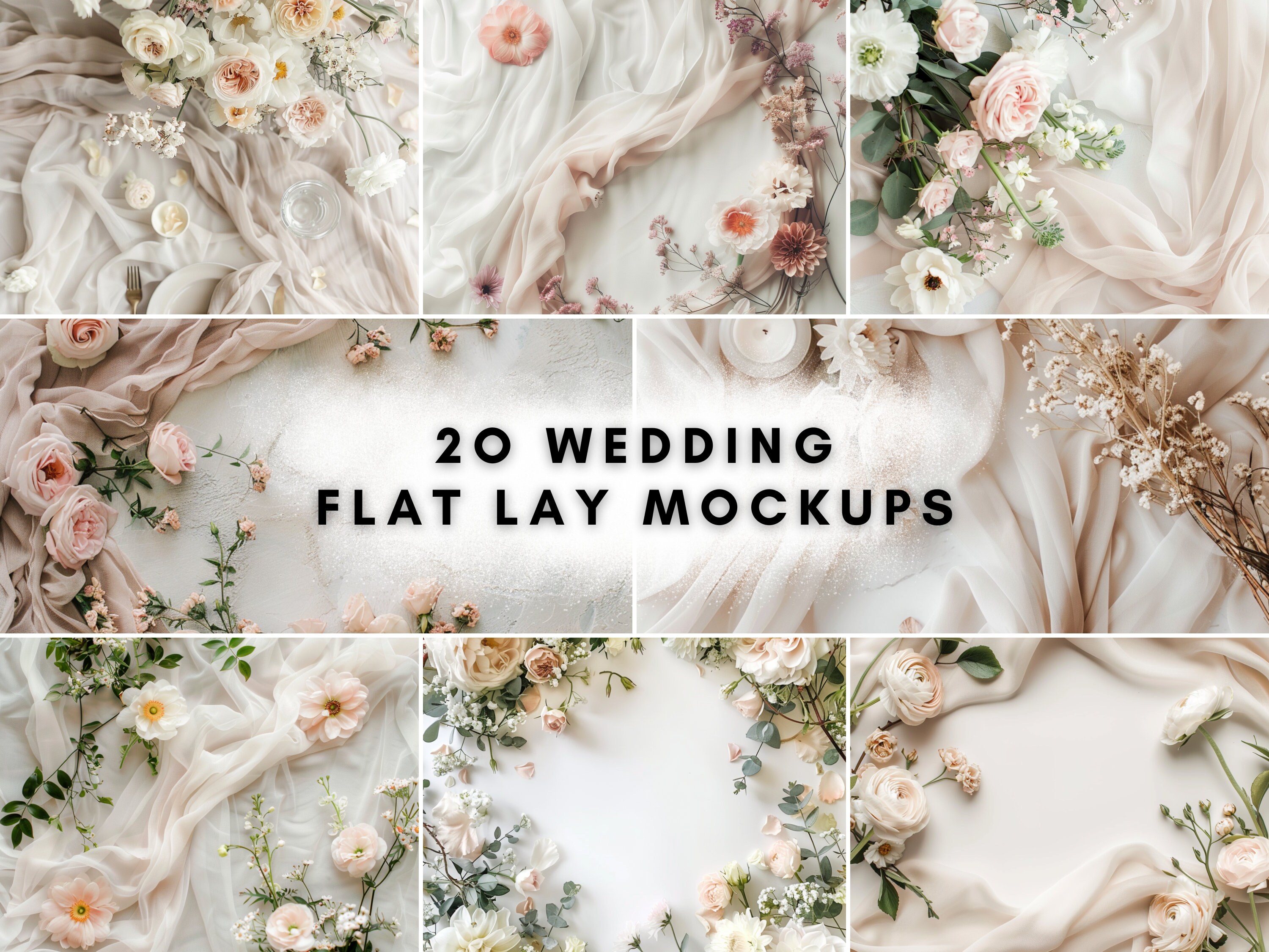 Vflat Backdrops 20 Wedding Flat Lay Mockup Bundle | Digital Background Mock up ...