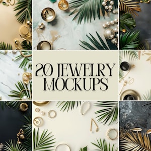 20 Jewelry Flat Lay Mockup Bundle | Digital Background Mock up | Product Backdrops