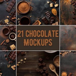 21 Chocolate and Brown Sugar Flat Lay Mockup Bundle | Digital Background Mock up | Product Backdrops