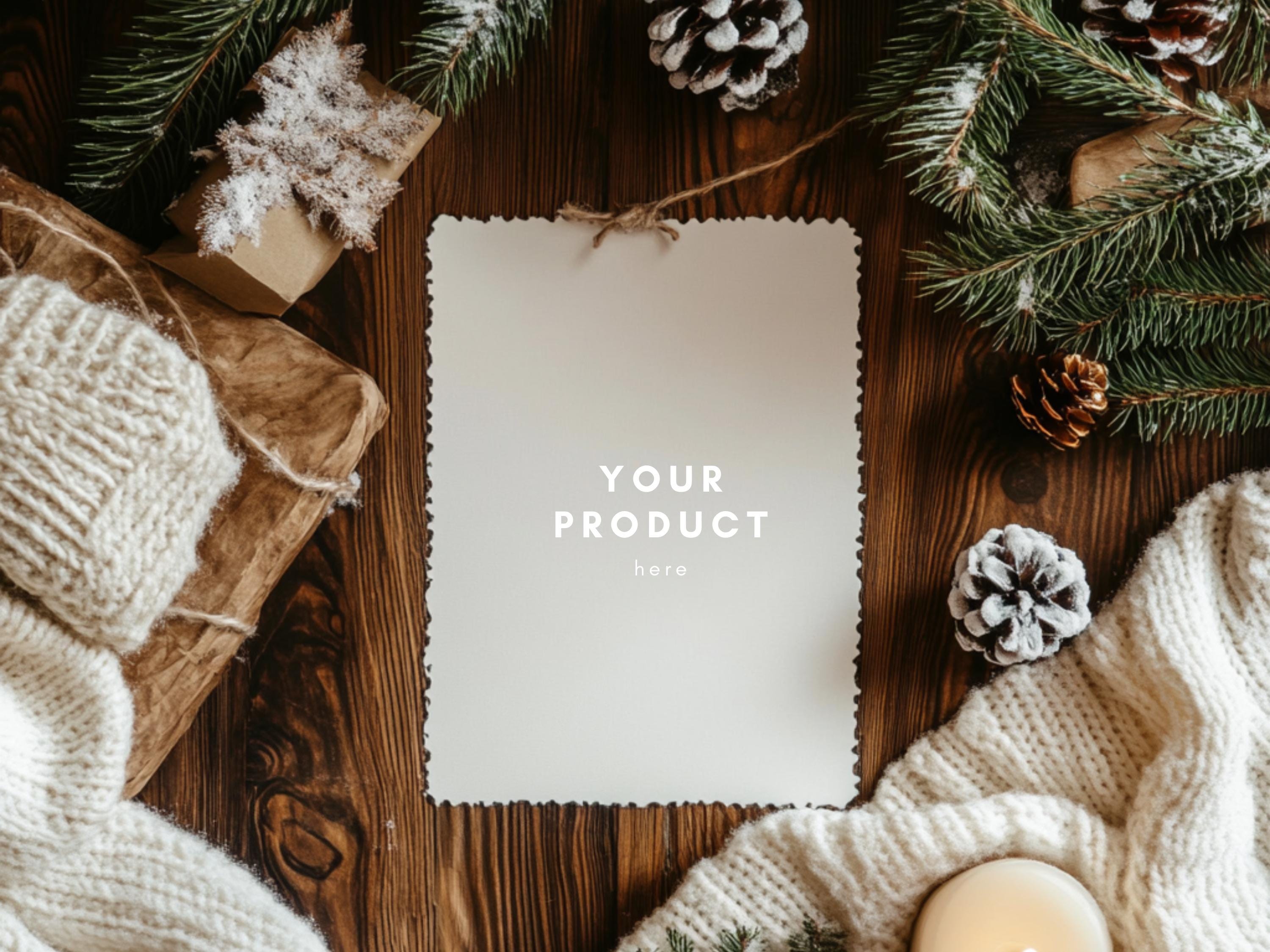 20 White Christmas Flat Lay Mockup Bundle | Digital Background Mock up ...