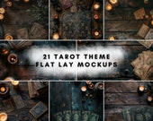 21 Tarot Flat Lay Mockup Bundle | Digital Background Mock up | Product Backdrops