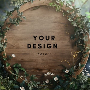 20 Magical Round Wood Mockup Bundle Digital Background Mock up Product Backdrops image 3