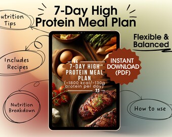 Plano de refeições ricas em proteínas por 7 dias: perda de peso e suporte muscular (download digital)