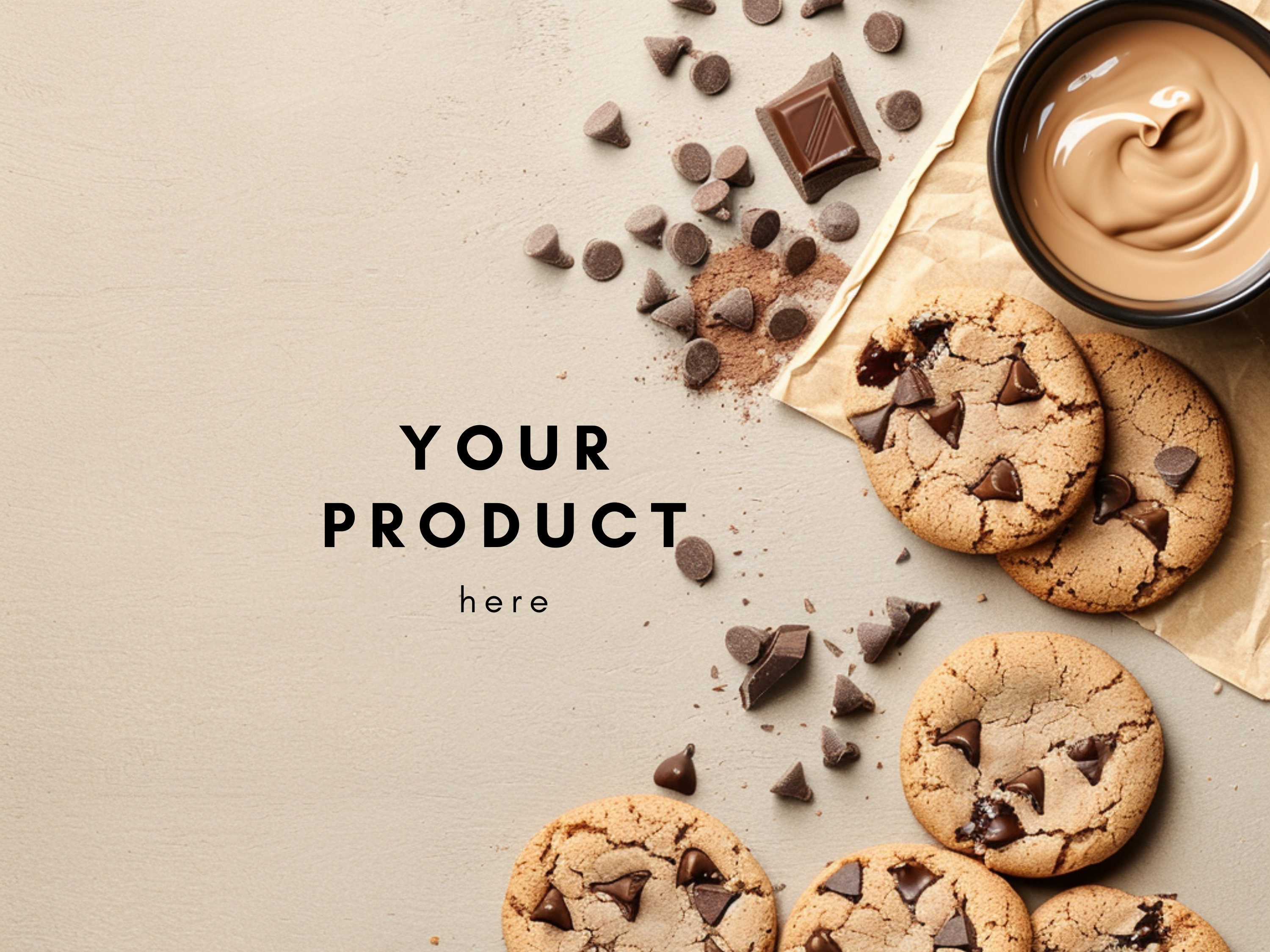 Multiple Cookies Backdrop 20 Cookies Flat Lay Mockup Bundle | Digital Background Mock up ...