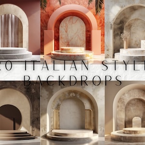 20 Italian Style Product Showcase Mock ups, Product Backdrop, Digital Mock Ups for Product Photography