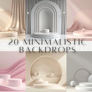 20 Minimalistic Product Showcase Mock ups, Product Backdrop, Digital Mock Ups for Product Photography