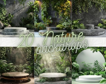 Maquetas para fotografía de productos de naturaleza: 20 fondos coloridos (descarga digital)