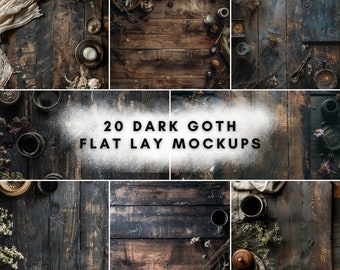 20 Dark Goth Flat Lay Mockup Bundle | Digital Background Mock up | Product Backdrops