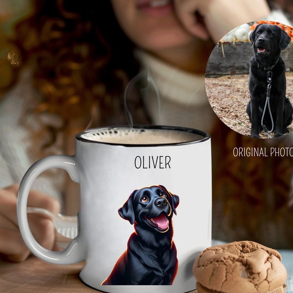 Custom Pet Portrait Mug - AI-Generated Pet Art Coffee Cup - Unique Gift for Dog & Cat Lovers - Personalized Animal Mug