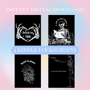 4 Kindle Lock Screens | Skeleton Bundle | Kindle Book Cover | Kindle Wallpaper