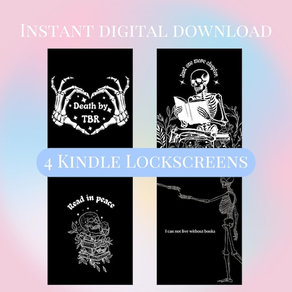 4 Kindle Lock Screens | Skeleton Bundle | Kindle Book Cover | Kindle Wallpaper