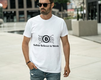 Cotton Tshirt with Bitcoin Logo - Blockchain Enthusiast Shirt