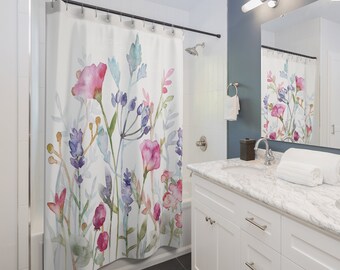 Watercolor Design Polyester Shower Curtains - Ideal for Homeowners, College Students, and Interior Design Enthusiasts