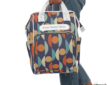 Personalized Multifunctional Diaper Backpack, Stylish Baby Travel Bag, Custom Women Backpack