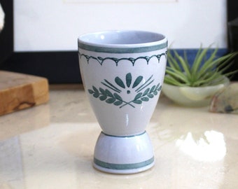 Vintage egg cup - Arabia of Finland ceramic double egg cup - replacement Green Thistle pottery