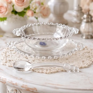 Vintage mayonnaise dish - Imperial 3-piece condiment set