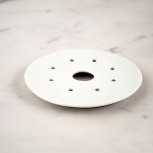 Pierced insert for pink flowered butter dish
